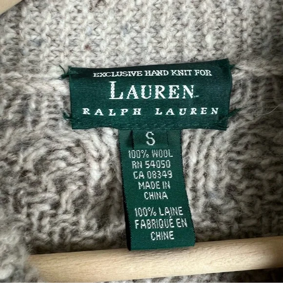 Lauren Ralph Lauren Hand Knit Wool Cardigan